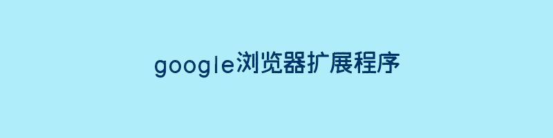 google浏览器扩展程序插图