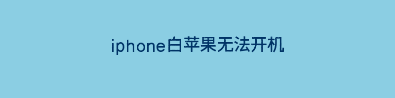 iphone白苹果无法开机原因和解决方案插图